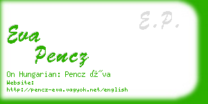 eva pencz business card